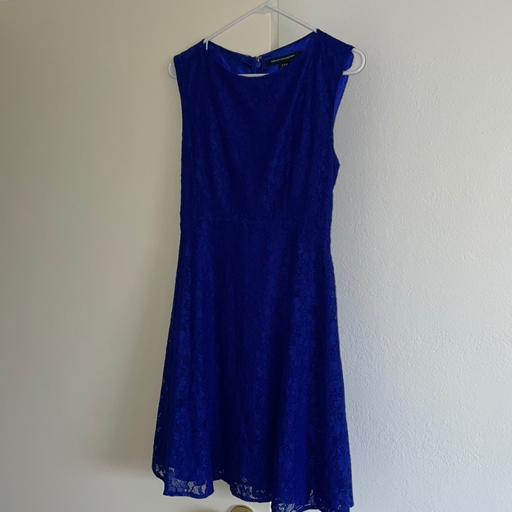 French connection royal blue fit n flare/skater dress